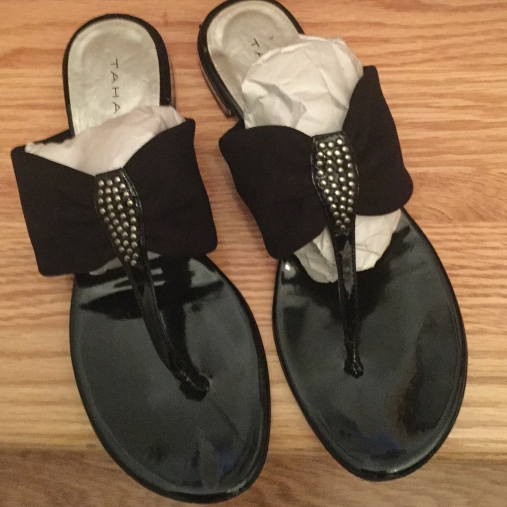 PRELOVED Tahari Princess Sandals, Black 8.5